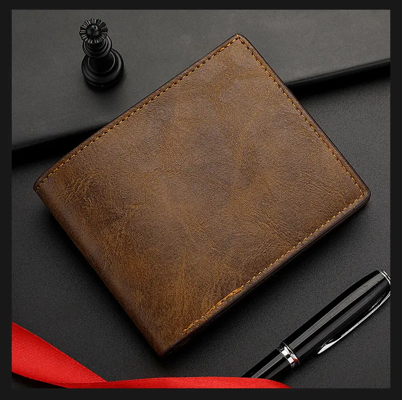 (Wholesale), men's short retro wallet for students, with your logo imprint, (Physicals) — chobi 19