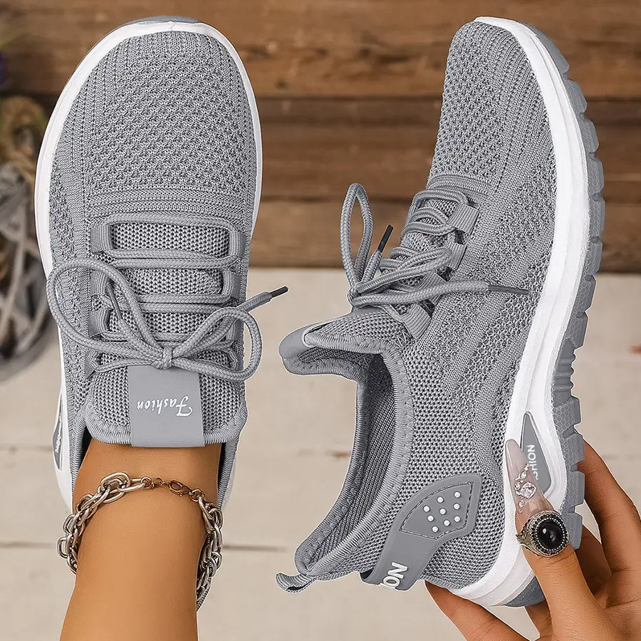 Women's shoes new style casual sports comfortable soft sole cross-border large size fly knit shoes versatile casual spring and autumn — chobi 9
