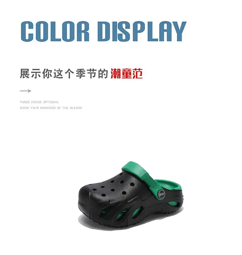 Crocs-style slippers for boys, children's sandals, closed toe, 6-15 years, for teenagers, 8-12 years — chobi 6