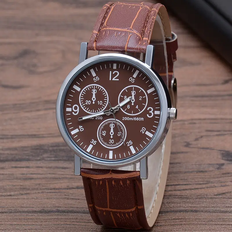 Men's quartz watch, glossy strap — chobi 5