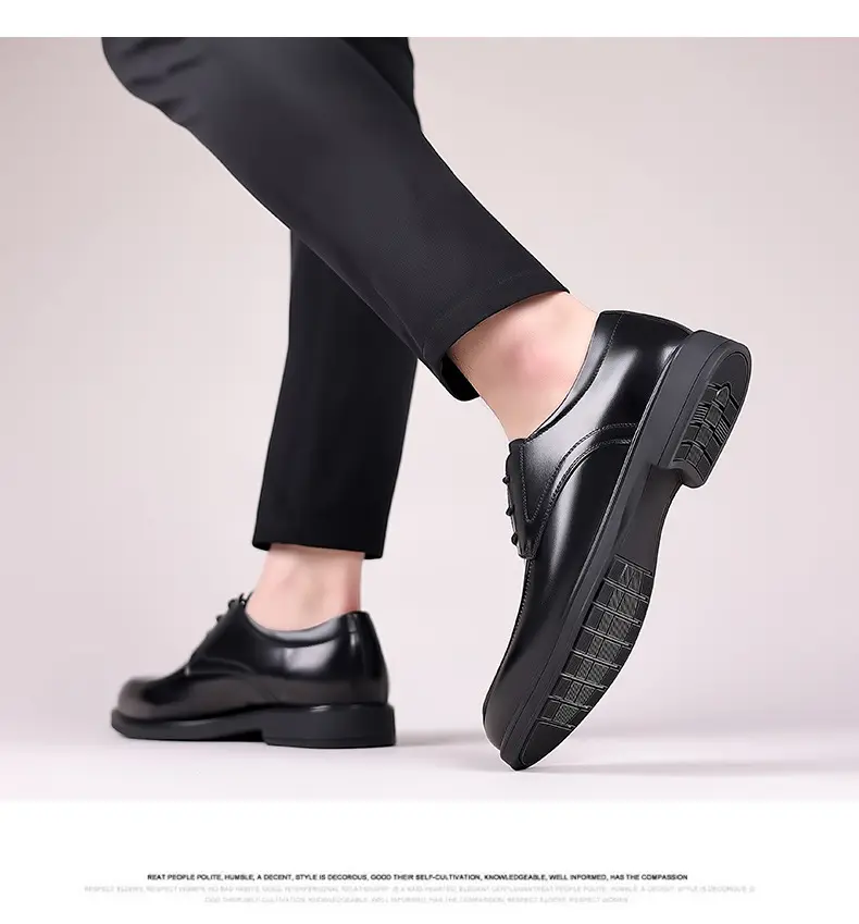 Classic suit jacket, men's autumn casual footwear, wedding shoes English style, genuine leather, soft sole — chobi 14