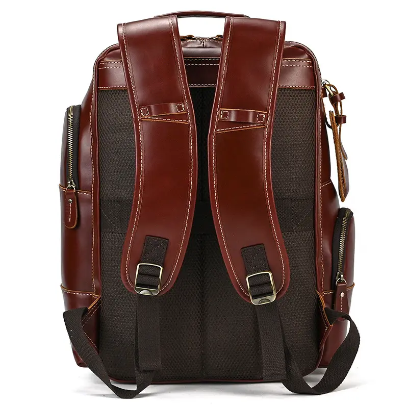 Leather backpack, men's capacious travel bag, one-shoulder bag — chobi 33