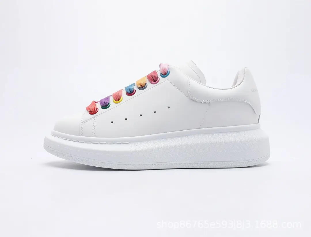 Fashionable white sneakers platform with chunky sole for leisure for men and women, height increasing — chobi 32