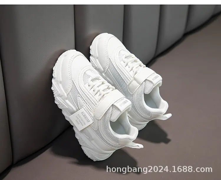 (Cross-border trading), children's white sneakers, running sneakers for students, Collection Year 2024, for teenagers — chobi 17