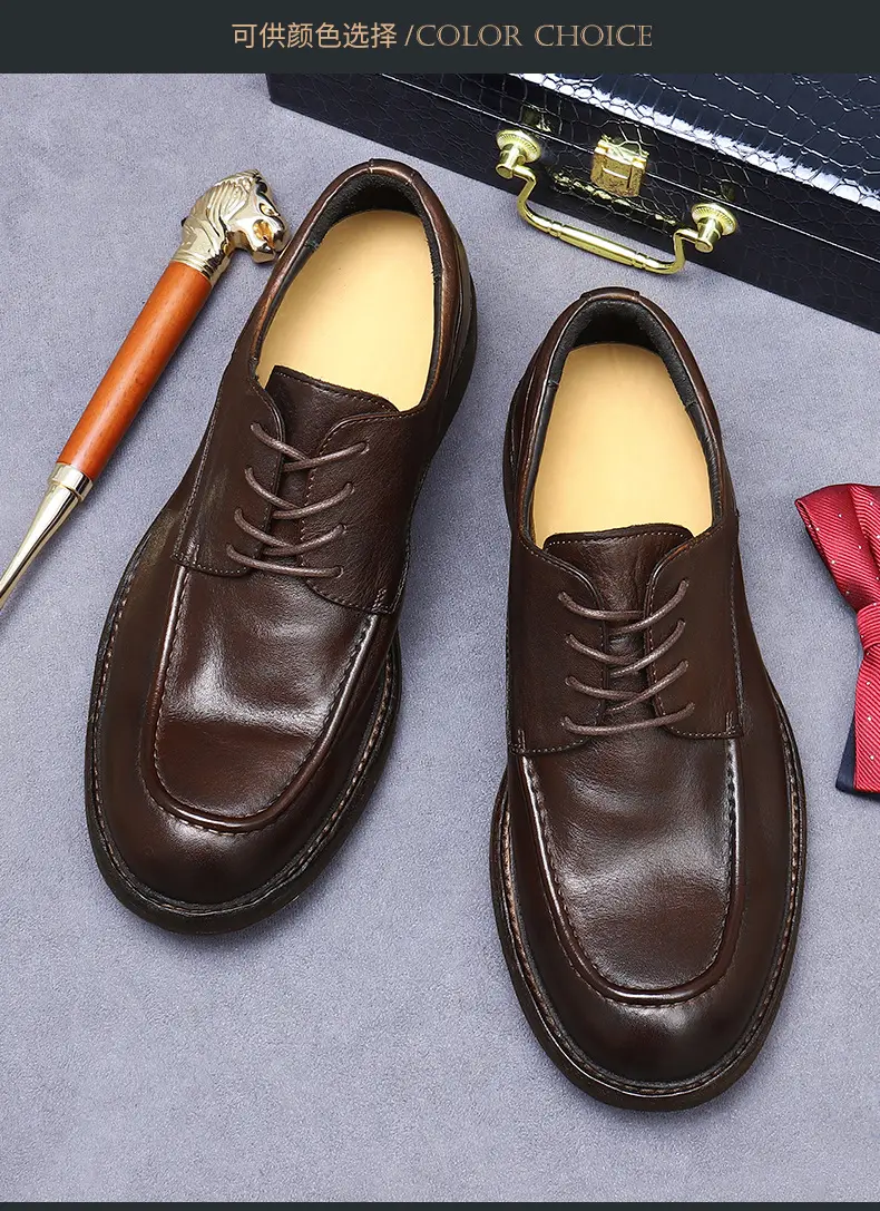 [vip spot] Light luxury Goodyear handmade shoes men's shoes cowhide leather sole genuine leather trendy business shoes British style — chobi 2