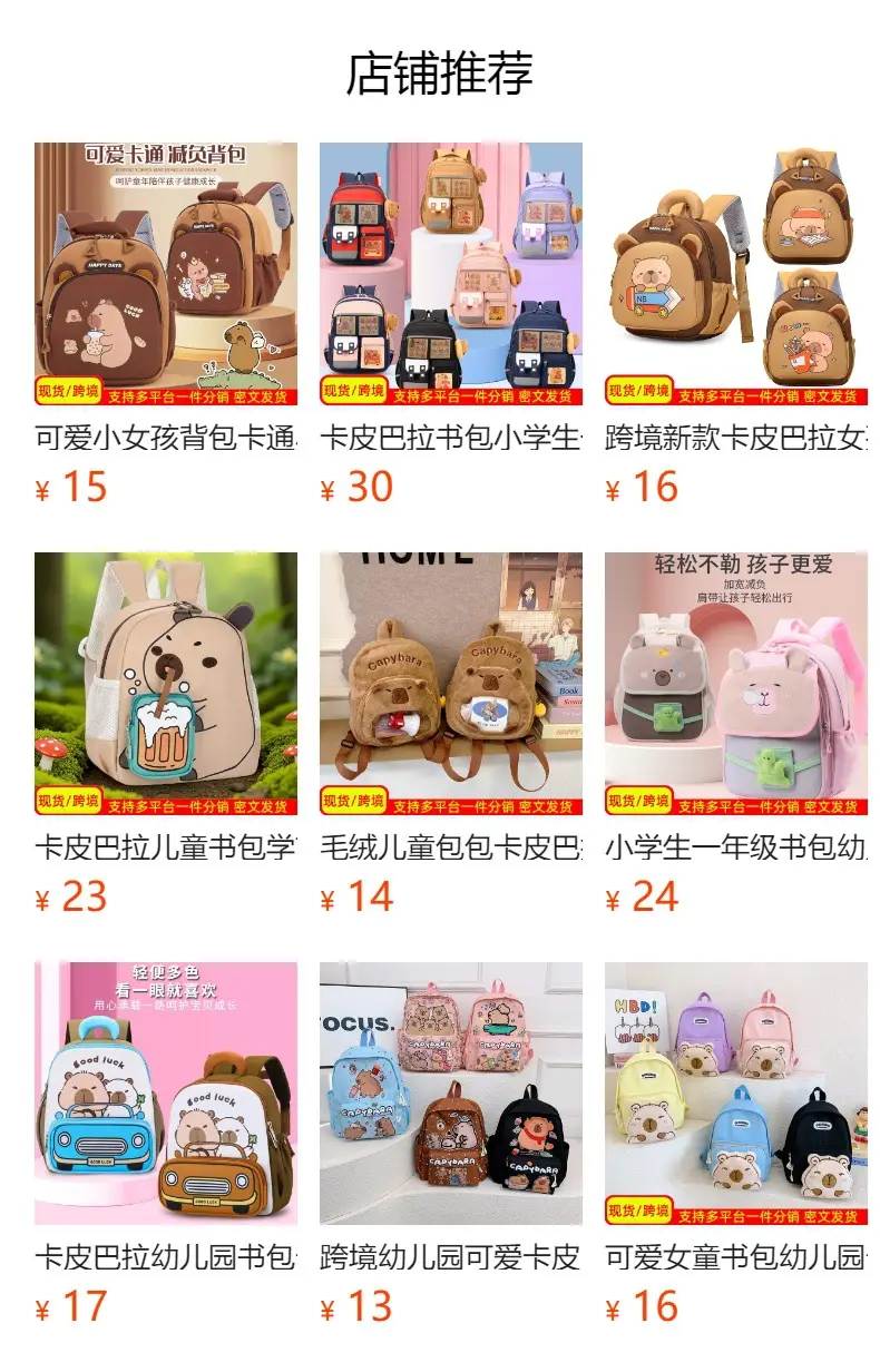 (Cross-border trading), cute children's backpack for men and women for early age, school bag — chobi 1