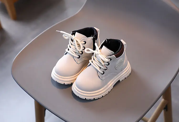 A piece of children Martin boots 2023 autumn and winter new girls wild yellow boots boys retro British style — chobi 9