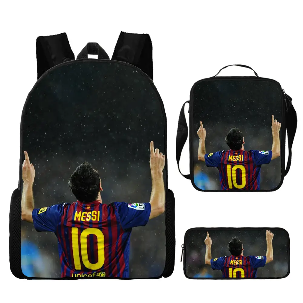 (Cross-border trading), football backpack, set, cartoon school bag, 3 piece set — chobi 12