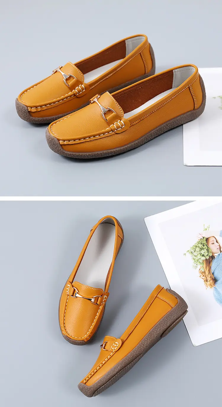 Comfortable universal “mom shoes” for summer and autumn, non-slip loafers wedge heel for work and office, non-slip sole, work shoes — chobi 24