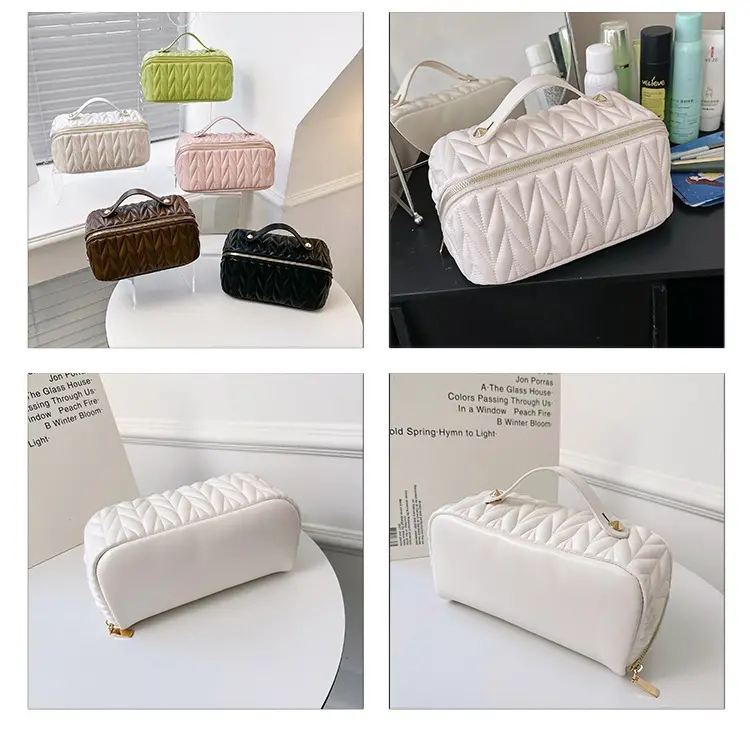(Cross-border trading), capacious cosmetic bag for traveling, solid color retro organizer bag, city style — chobi 19