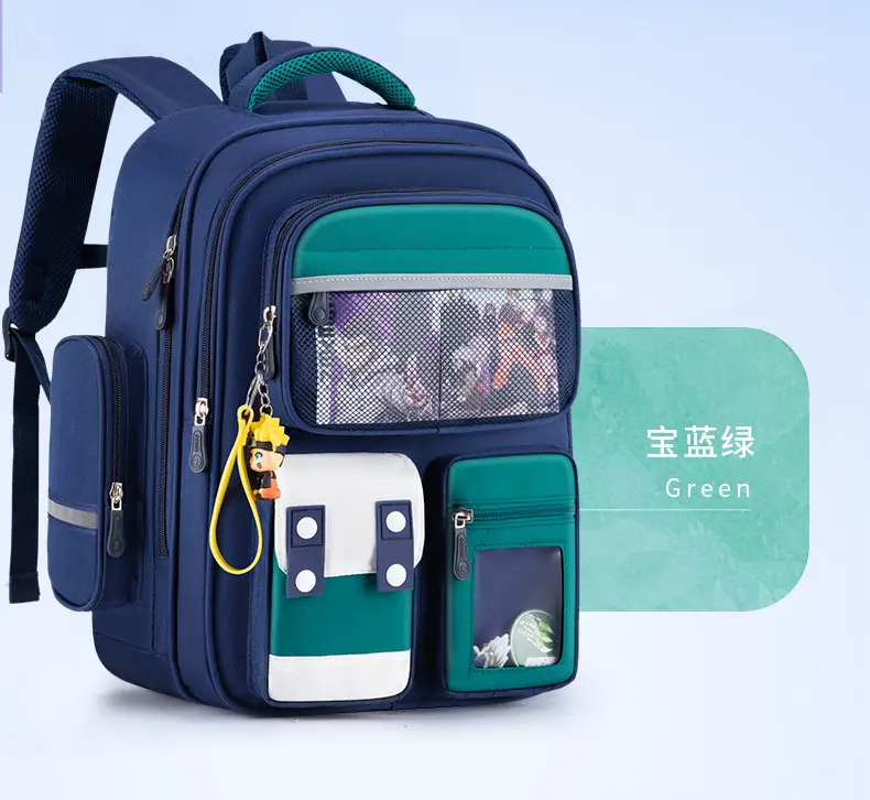 (Wholesale), school bag, children's capacious backpack, spine protection — chobi 15