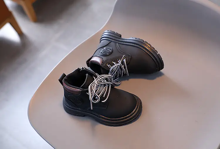 A piece of children Martin boots 2023 autumn and winter new girls wild yellow boots boys retro British style — chobi 5