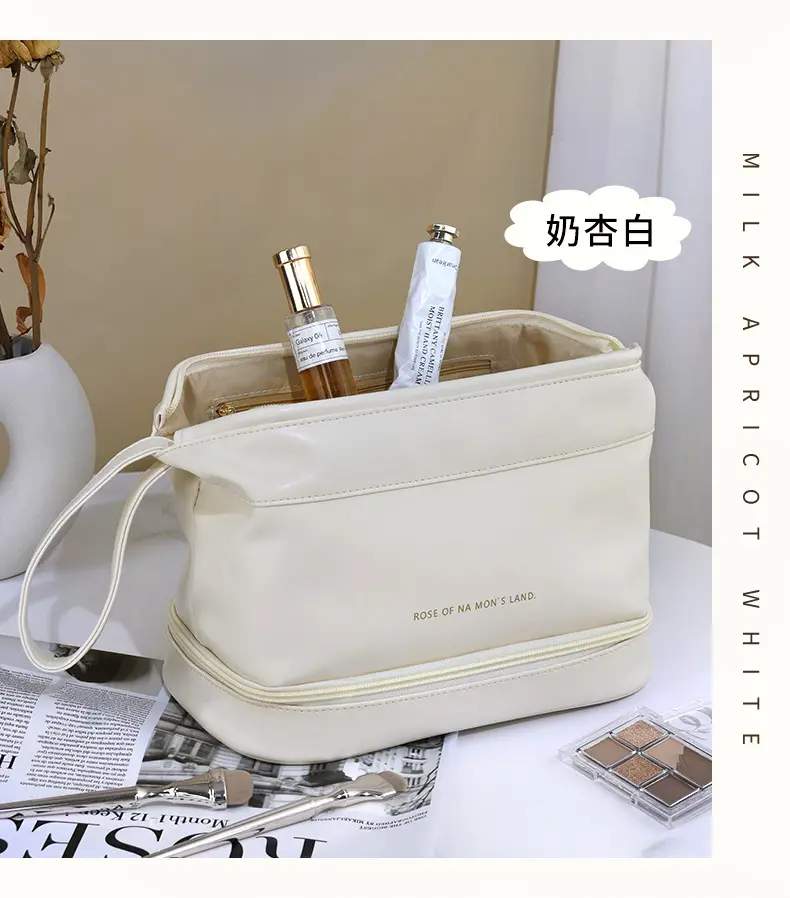 Cosmetic bag, handheld polyurethane capacious shoulder bag for traveling, high quality organizer bag, high-end — chobi 9