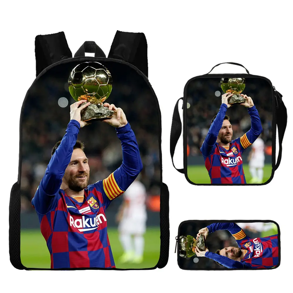 (Cross-border trading), football backpack, set, cartoon school bag, 3 piece set — chobi 11