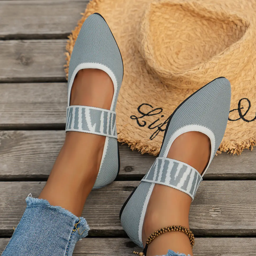 (Cross-border trading), shoes flat pointed-toe low-cut, slip-ons, breathable two-tone loafers, European style, made with flyknit technology — chobi 3