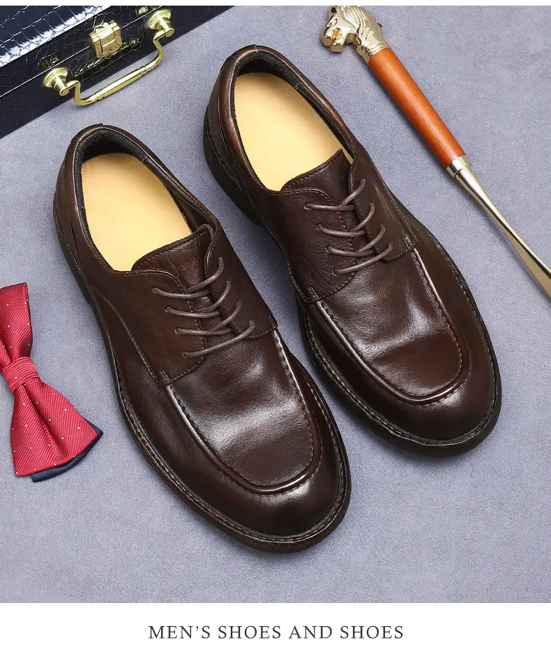 [vip spot] Light luxury Goodyear handmade shoes men's shoes cowhide leather sole genuine leather trendy business shoes British style — chobi 6
