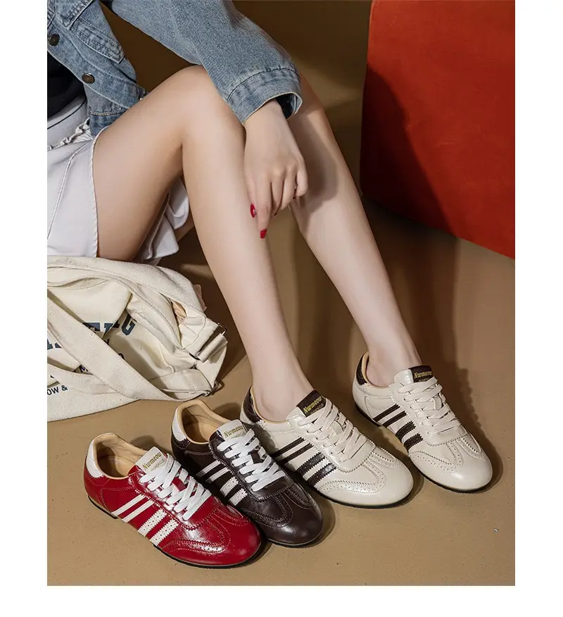 Autumn breathable GAT shoes, retro universal sneakers, women's style, autumn season 2026, trend of season, genuine leather, soft sole — chobi 1