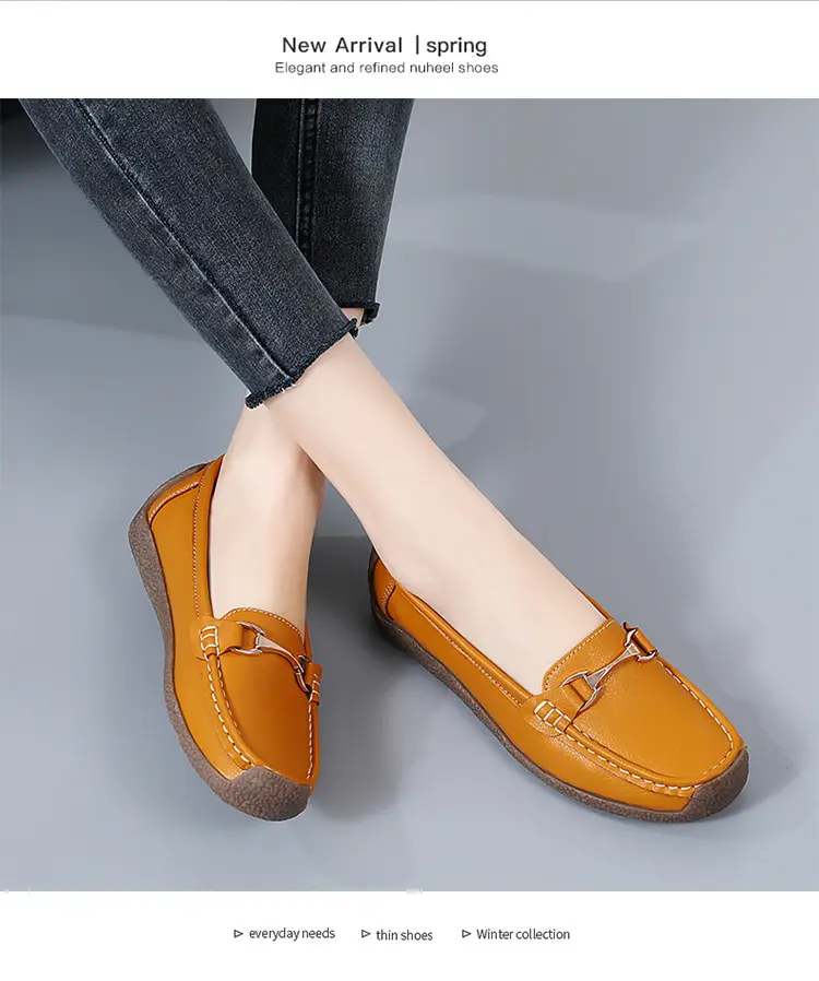 Comfortable universal “mom shoes” for summer and autumn, non-slip loafers wedge heel for work and office, non-slip sole, work shoes — chobi 23
