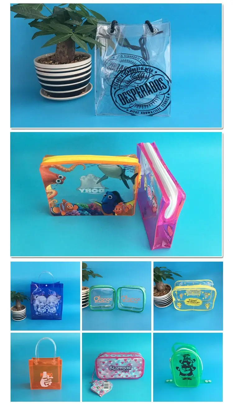 Handheld capacious waterproof storage system for traveling PVC with zipper, cosmetic bag — chobi 11