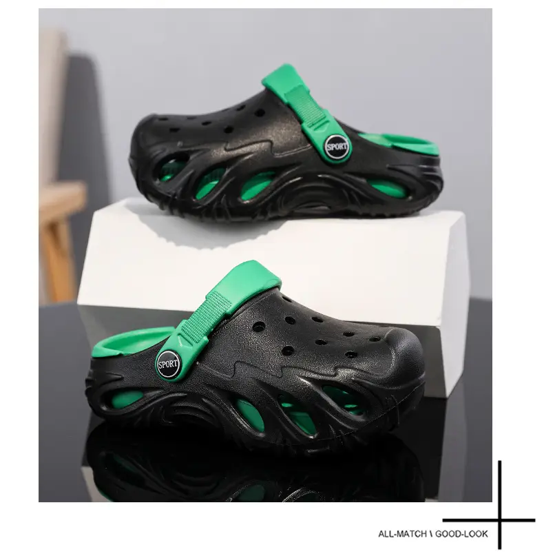 Crocs-style slippers for boys, children's sandals, closed toe, 6-15 years, for teenagers, 8-12 years — chobi 19