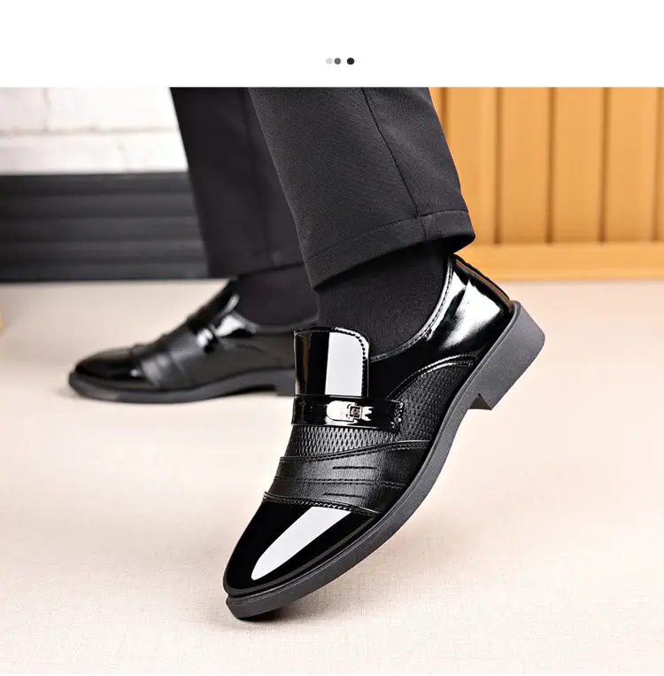 (Cross-border trading), men's glossy shoes, casual footwear, universal classic suit jacket, Collection Year 2025, plus size, mirror effect — chobi 11