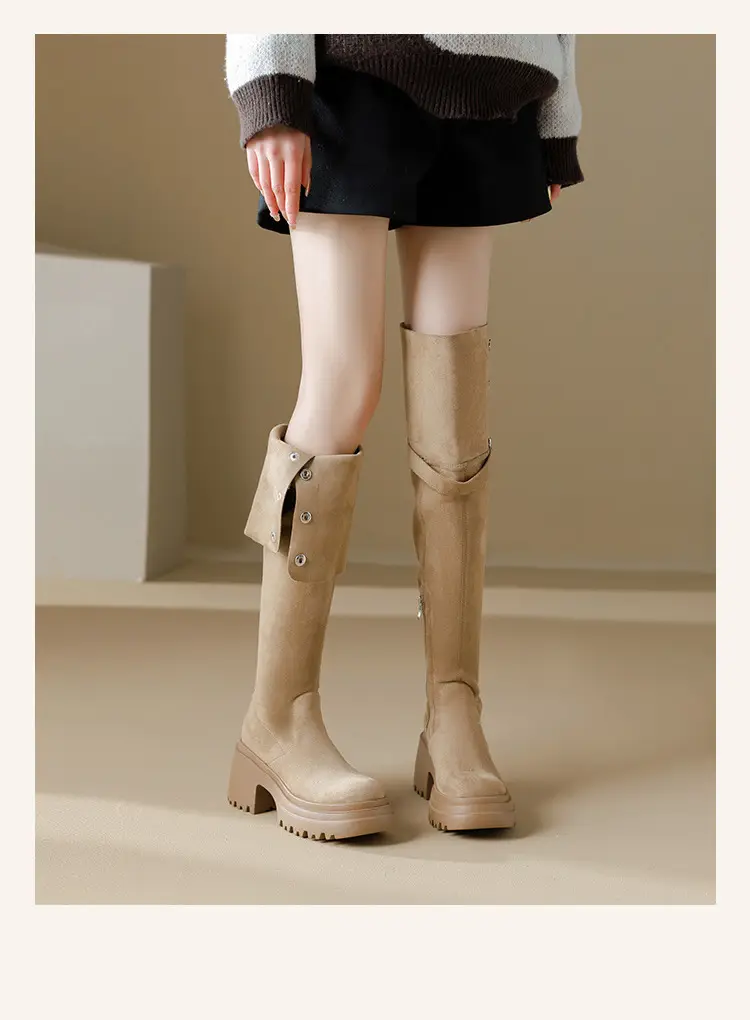 High boots platform heels, can be worn in two ways, ideal for wide feet, height increasing, extra wide fit, plus size — chobi 15