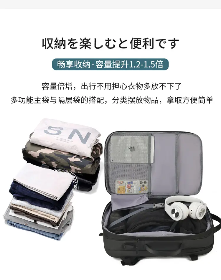 Men's capacious backpack, suitcase for traveling, equipment bag, shoulder bag, laptop, business version, 17 inch — chobi 11