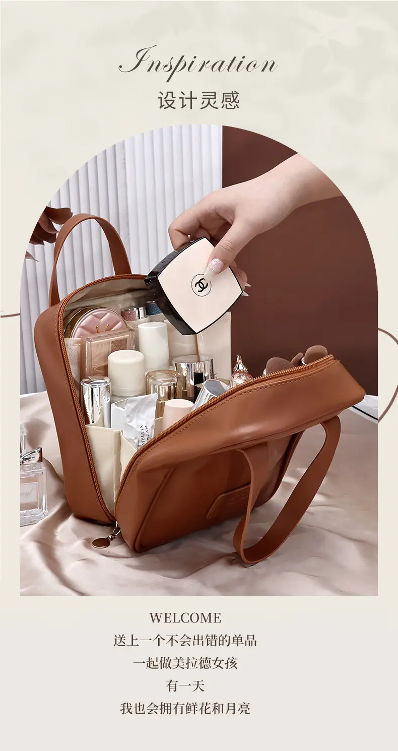 (Cross-border trading), capacious handheld cosmetic bag for traveling, cosmetic brush, organizer bag, high-quality style — chobi 2