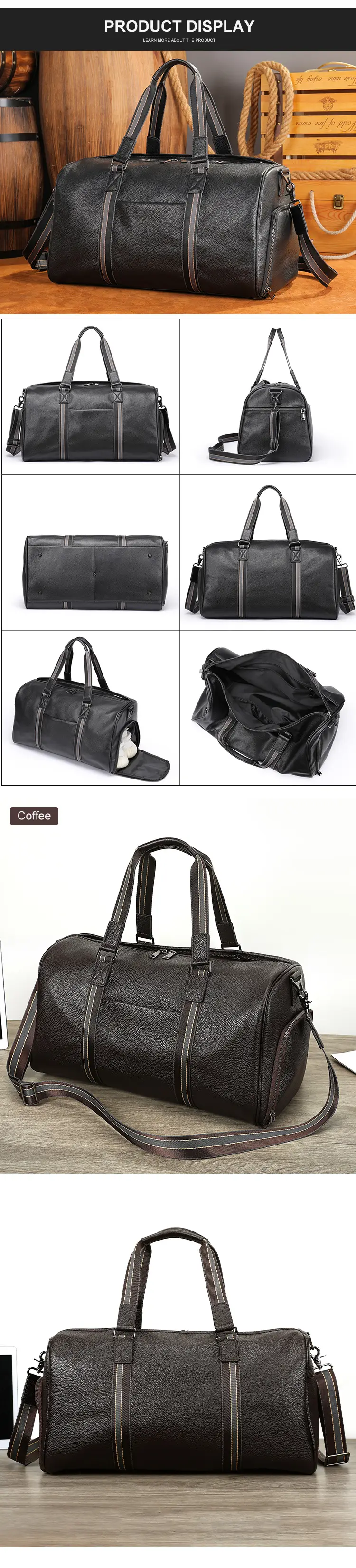 (Wholesale), universal travel bag wet and dry separation, one-shoulder bag one shoulder, genuine leather — chobi 14