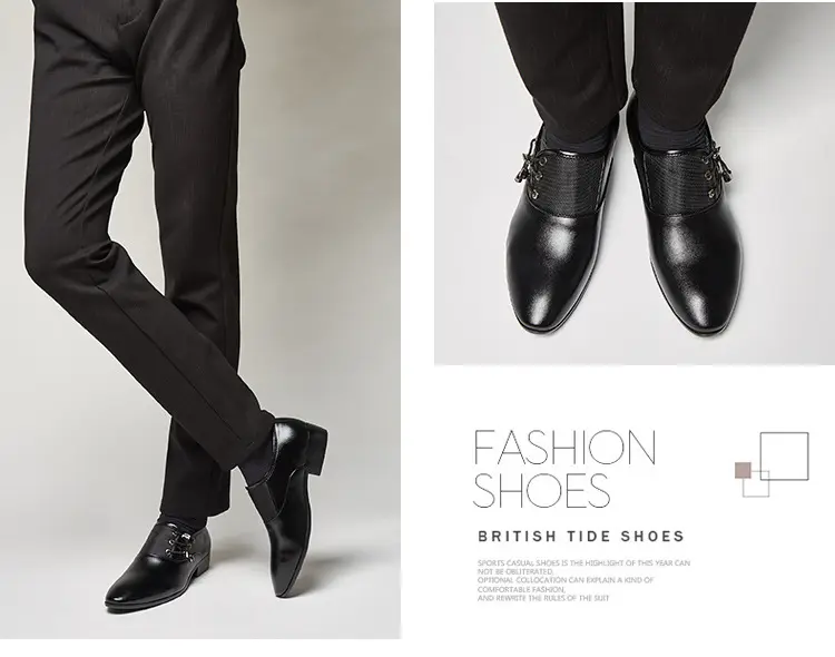 Men's classic suit jacket, universal wedding shoes, black casual footwear for leisure, plus size, dropshipping available — chobi 20