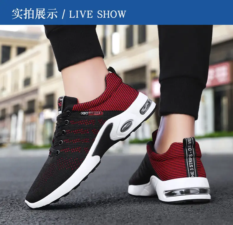 (Cross-border trading), summer breathable soft heel, casual running sneakers, plus size, made with flyknit technology — chobi 13