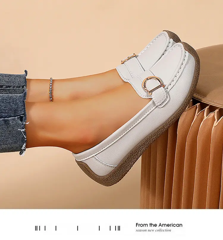 Casual women's loafers flat, comfortable “mom shoes”, Collection Year 2026, soft sole, plus size, non-slip sole — chobi 20