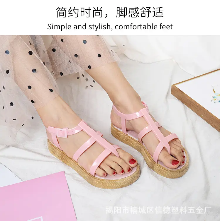 (Wholesale), summer women's slippers PVC flat, trend casual sandals — chobi 10