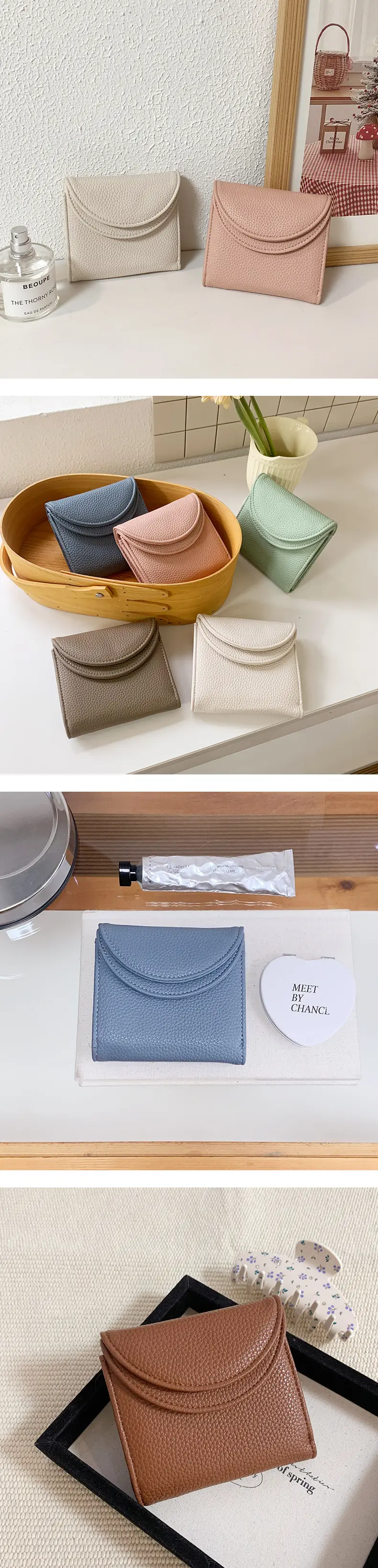 (Cross-border trading), (Wholesale), solid color small wallet, card holder, high-quality style, (Physicals) — chobi 8