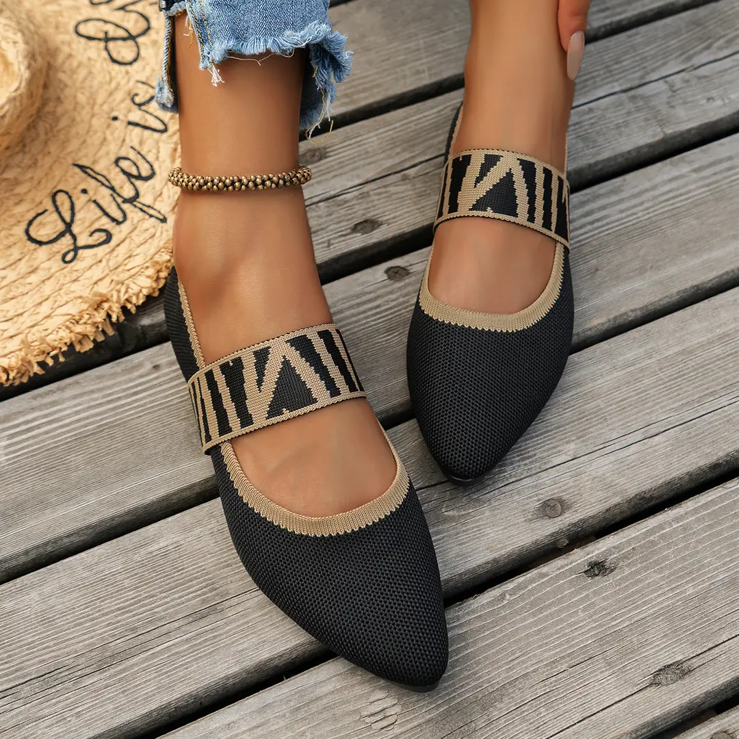 (Cross-border trading), shoes flat pointed-toe low-cut, slip-ons, breathable two-tone loafers, European style, made with flyknit technology — chobi 12