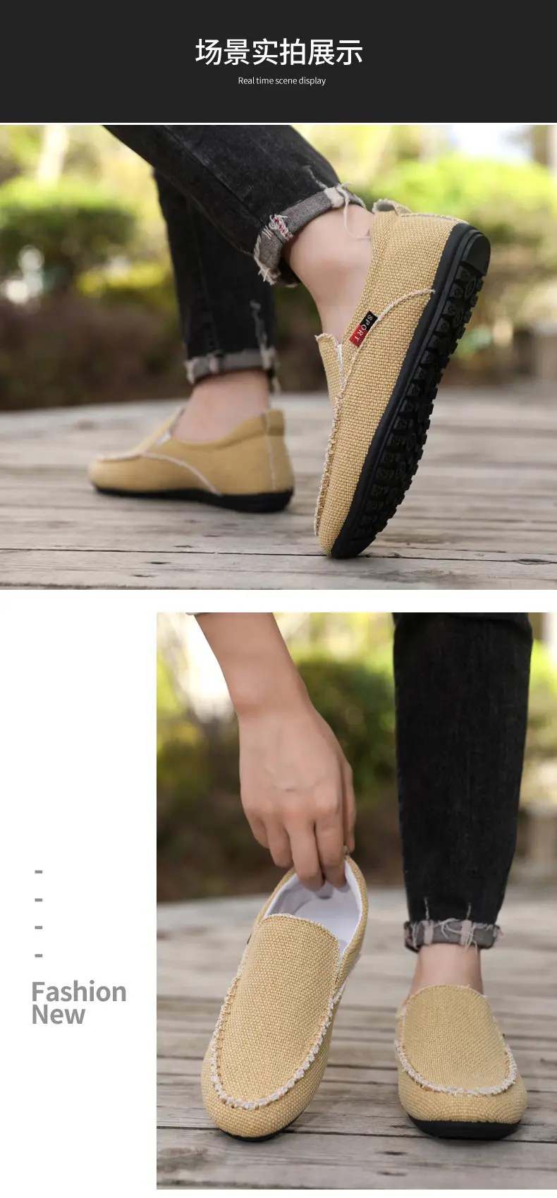 Breathable shoes, men's espadrilles, casual footwear, loafers, non-slip sole, easy to put on, plus size — chobi 10