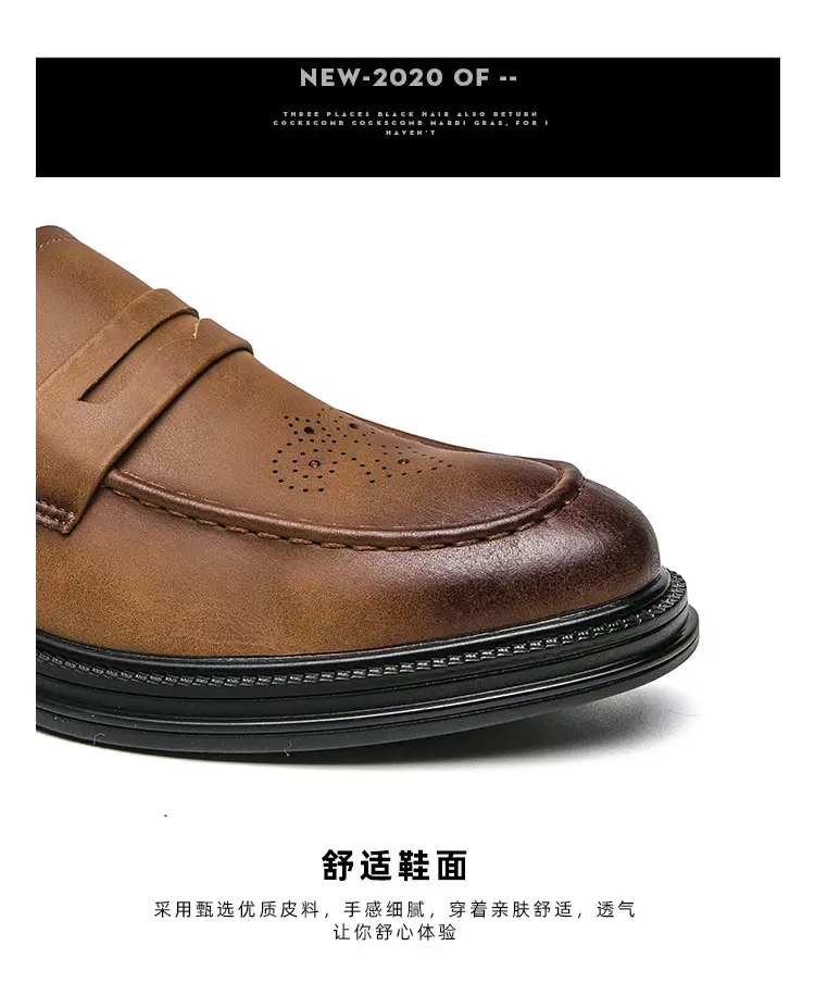 Shoes pointed-toe, men's casual classic suit jacket English style, 2023, British style, soft sole, non-slip sole — chobi 5