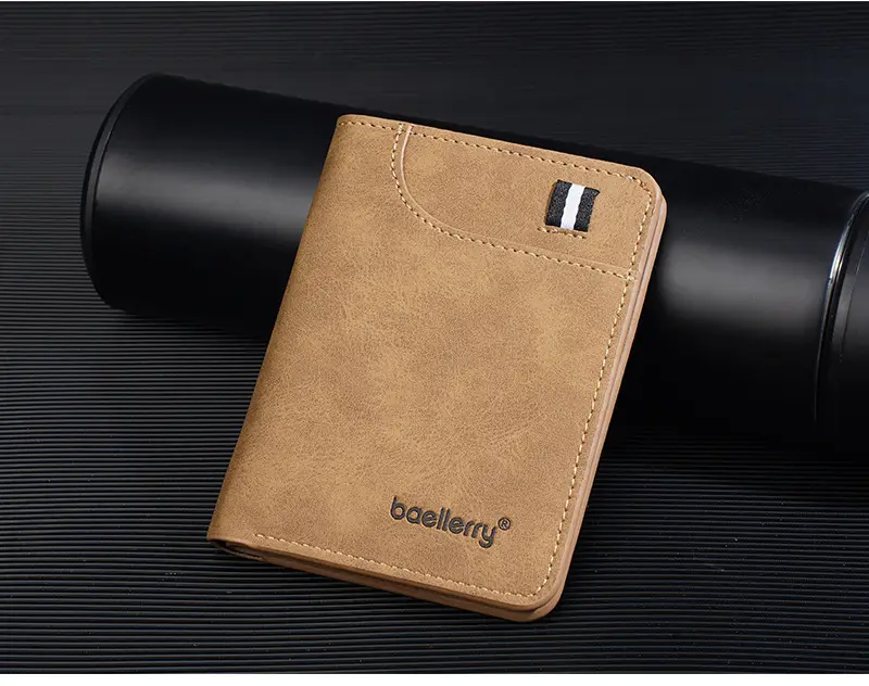 Ultra thin short small wallet, suede card holder for students — chobi 12