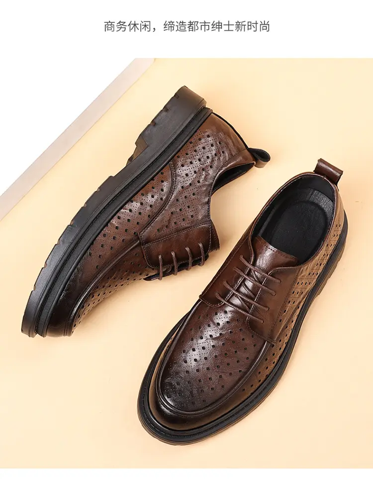 Classic suit jacket, men's summer shoes, breathable casual footwear English style for leisure, Collection Year 2025 — chobi 19
