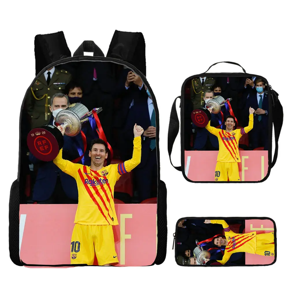 (Cross-border trading), football backpack, set, cartoon school bag, 3 piece set — chobi 17