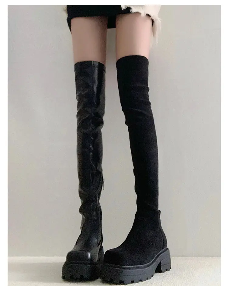 Elastic thin high boots platform, fitted — chobi 4