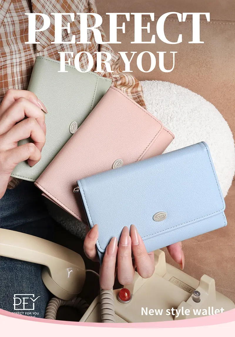 Wallet, long polyurethane capacious shoulder bag with zipper — chobi 2