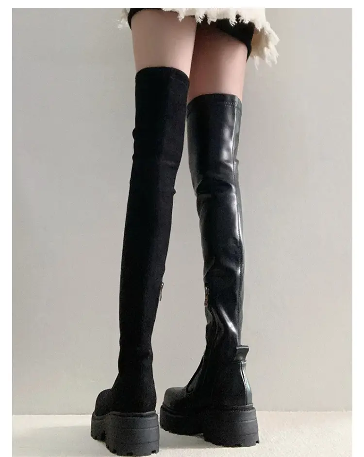 Elastic thin high boots platform, fitted — chobi 5