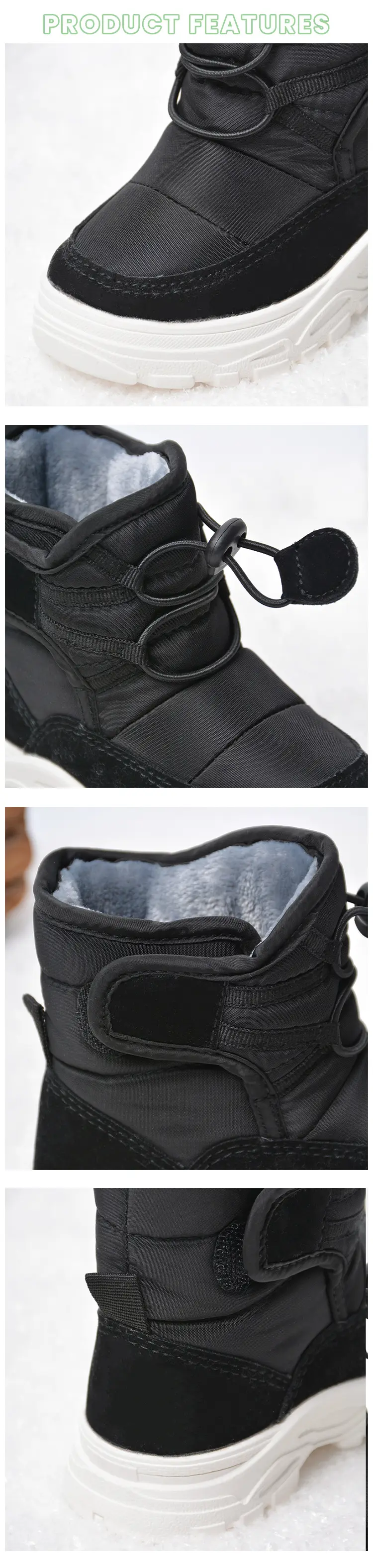 Winter insulated casual keep warm high boots for boys with velcro platform — chobi 4