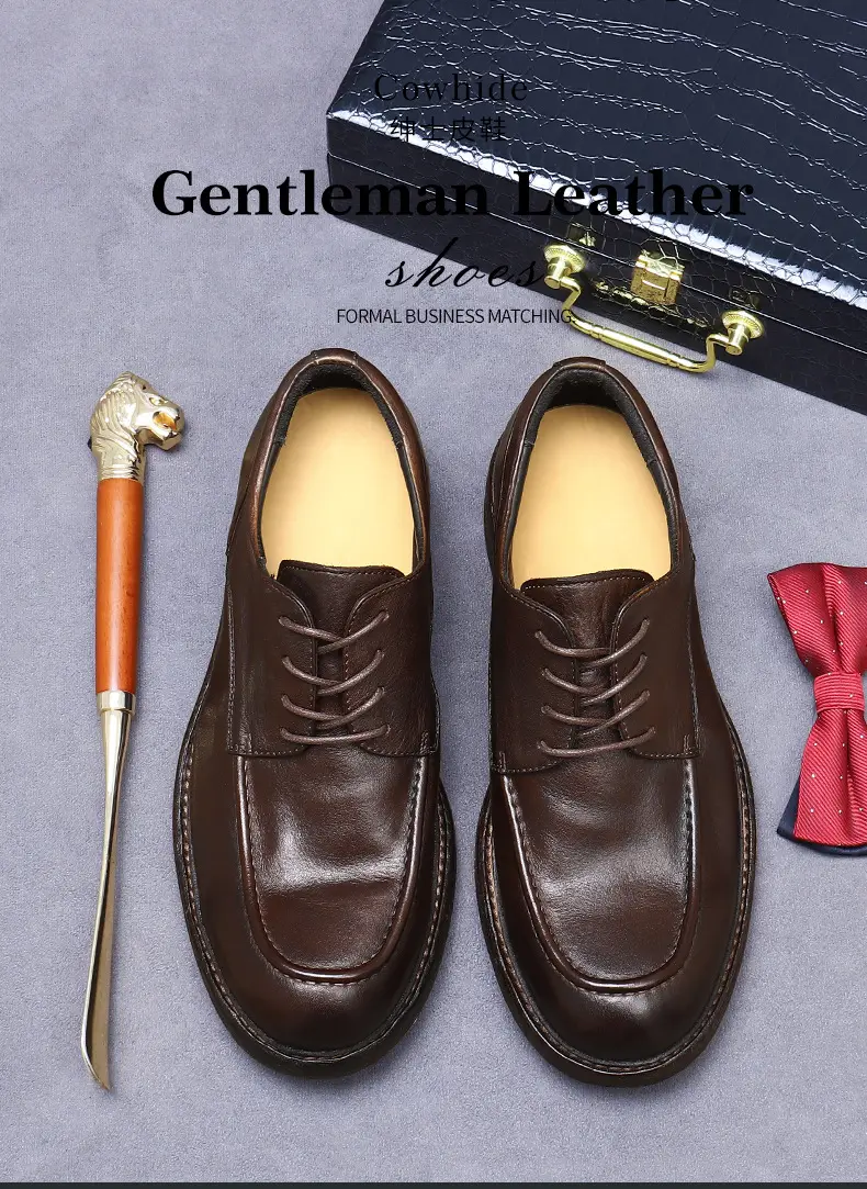 [vip spot] Light luxury Goodyear handmade shoes men's shoes cowhide leather sole genuine leather trendy business shoes British style — chobi 1