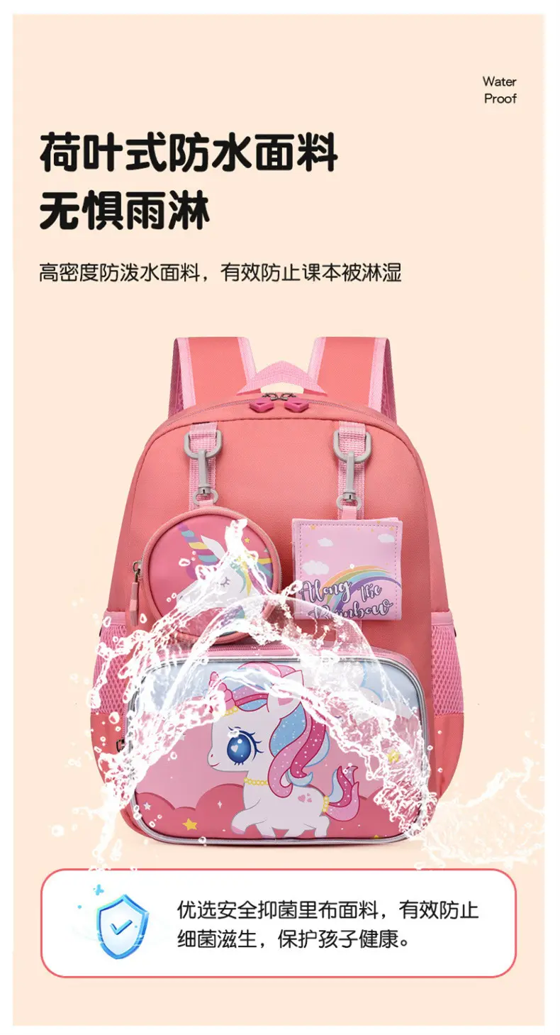 School bag for kindergarten, cartoon backpack for students, purse, card holder, pony, Spiderman — chobi 11