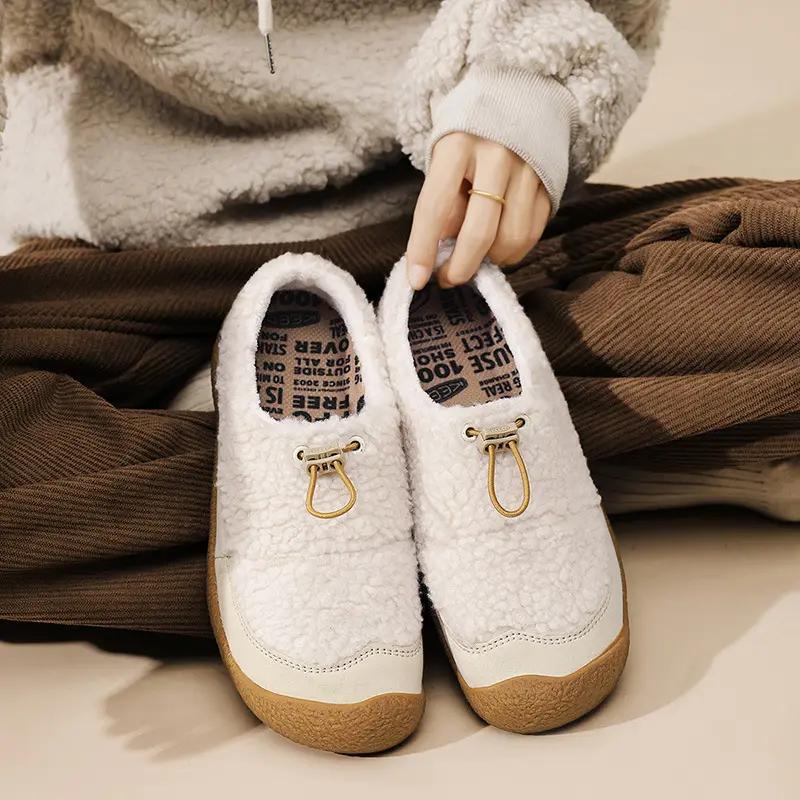 Women's shoes with soft soles and the same style as Cohen's sheep's hoof women's cotton shoes to keep warm and fall and winter new outdoor furry shoes — chobi 20