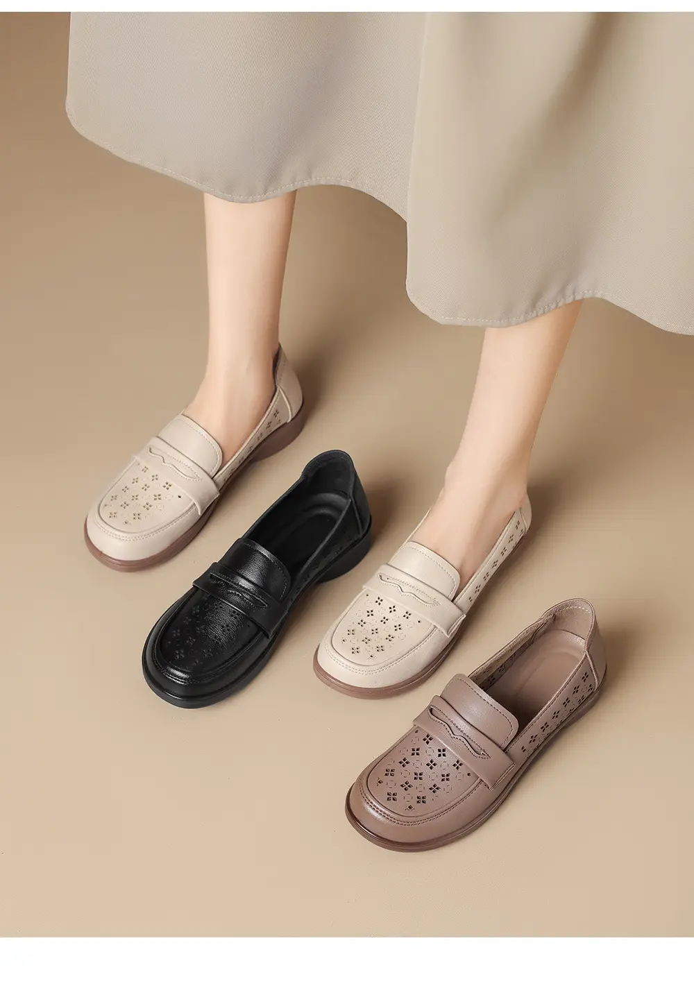 Loafers made of soft leather, comfortable “mom shoes” flat, casual footwear, Collection Year 2026, soft sole, easy to put on — chobi 16