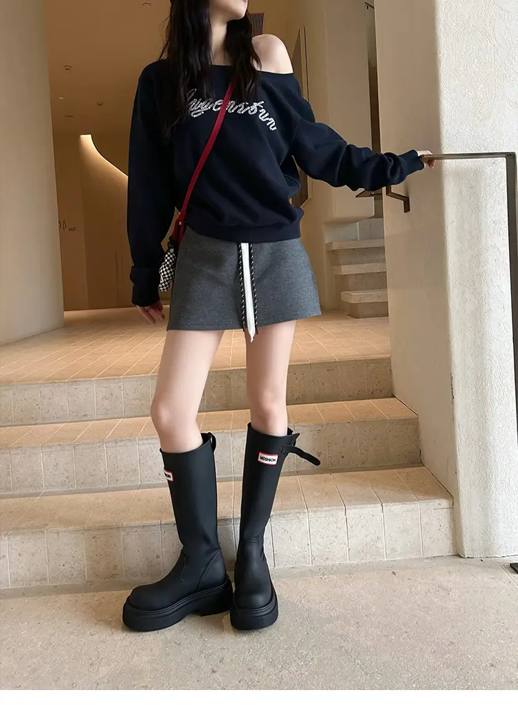 Women's red high boots for camping — chobi 15