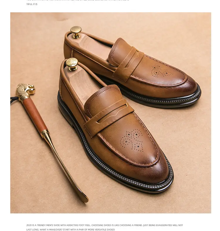 Shoes pointed-toe, men's casual classic suit jacket English style, 2023, British style, soft sole, non-slip sole — chobi 12